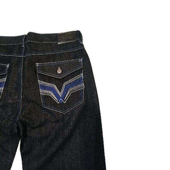 5ive Jungle Mens 34x34 King County Indigo Jeans Contrast Stitch Bootcut 810330 - Picture 10 of 14